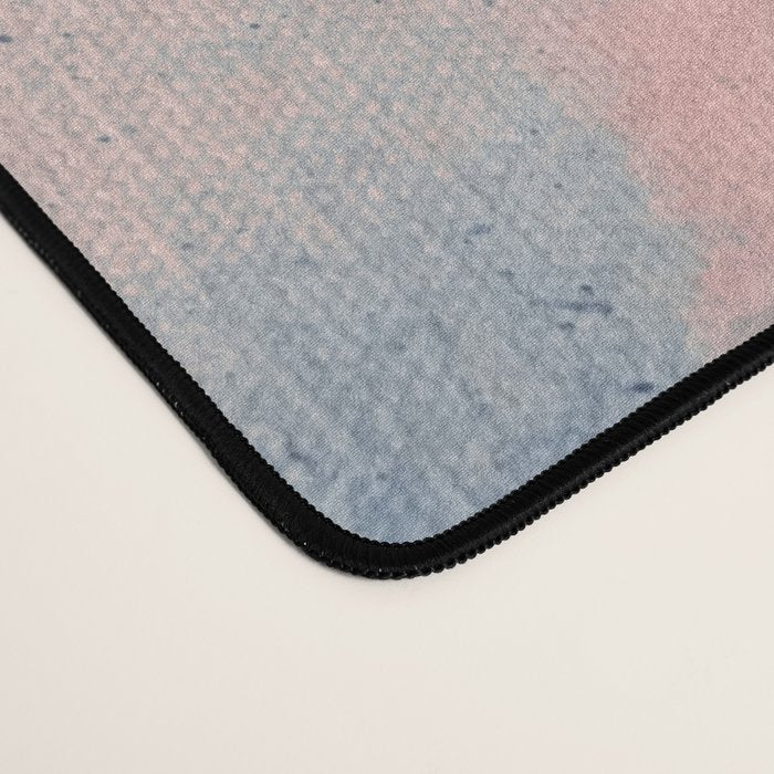 Abstract Navy Blue and Blush Pink Painting  Modern Minimal Wall Art Desk Mat Gallery Image 4