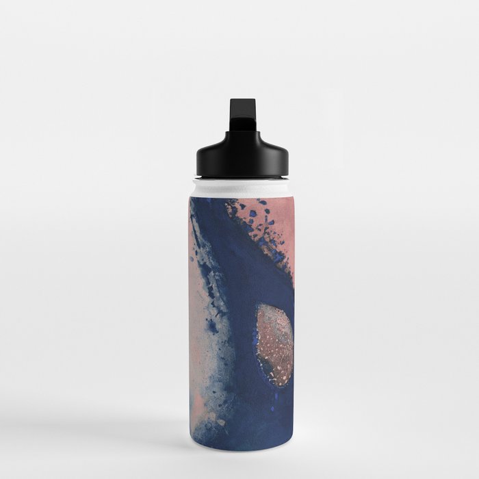 Abstract Navy Blue and Blush Pink Painting  Modern Minimal Wall Art Water Bottle Gallery Image 3