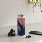 Abstract Navy Blue and Blush Pink Painting  Modern Minimal Wall Art Water Bottle Gallery Image 4