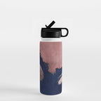 Abstract Navy Blue and Blush Pink Painting  Modern Minimal Wall Art Water Bottle Gallery Image 1
