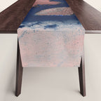 Abstract Navy Blue and Blush Pink Painting  Modern Minimal Wall Art Table Runner Gallery Image 1