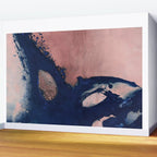 Abstract Navy Blue and Blush Pink Painting  Modern Minimal Wall Art Wall Mural Gallery Image 2