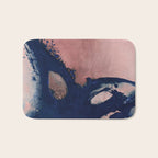 Abstract Navy Blue and Blush Pink Painting  Modern Minimal Wall Art Bath Mat Gallery Image 1