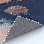 Abstract Navy Blue and Blush Pink Painting  Modern Minimal Wall Art Rug Gallery Image 4