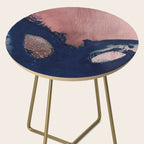 Abstract Navy Blue and Blush Pink Painting  Modern Minimal Wall Art Side Table Gallery Image 2