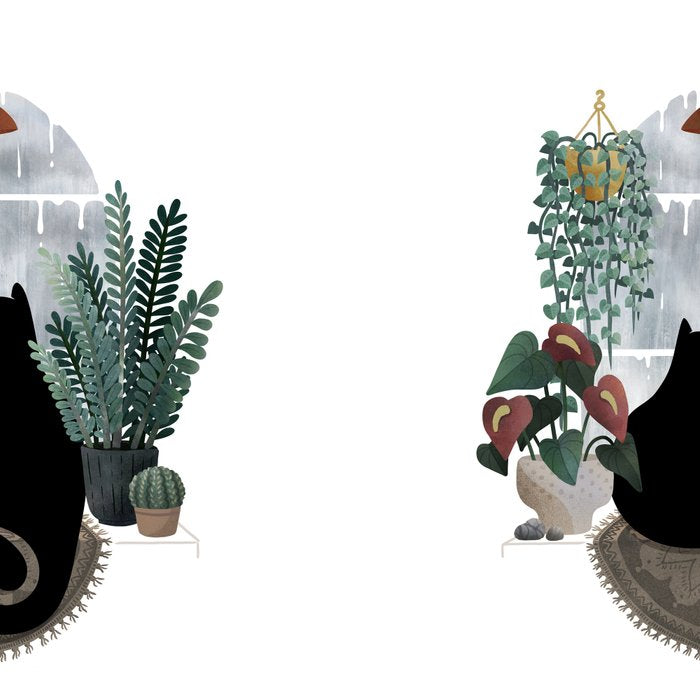 Rainy Day Cats (on white) Coffee Mug Gallery Image 2