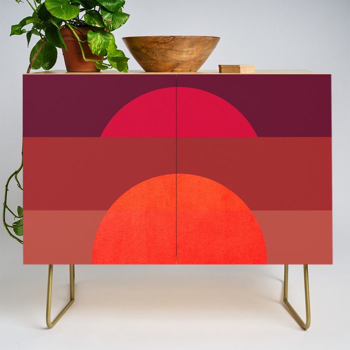 Abstraction_SUNSET_RED_BOHEMIAN_POP_ART_Minimalism_0124A Credenza Gallery Image 1