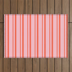 Pink and Red Colored Pattern of Stripes Outdoor Rug Gallery Image 1