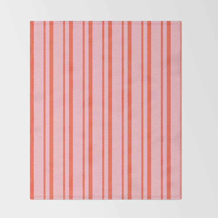 Pink and Red Colored Pattern of Stripes Throw Blanket Gallery Image 2