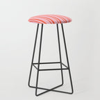 Pink and Red Colored Pattern of Stripes Stool Gallery Image 1