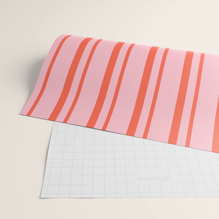 Pink and Red Colored Pattern of Stripes Wrapping Paper Gallery Image 2