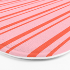 Pink and Red Colored Pattern of Stripes Bath Mat Gallery Image 3