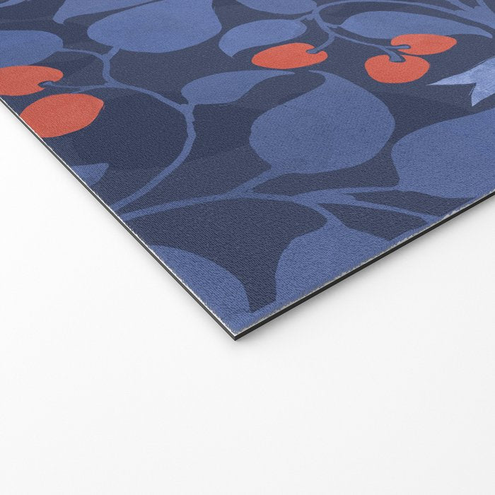 Blue Birds And Red Cherries Blue Welcome Mat Gallery Image 2