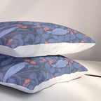 Blue Birds And Red Cherries Blue Pillow Sham Gallery Image 3