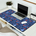 Blue Birds And Red Cherries Blue Desk Mat Gallery Image 2