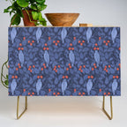 Blue Birds And Red Cherries Blue Credenza Gallery Image 1