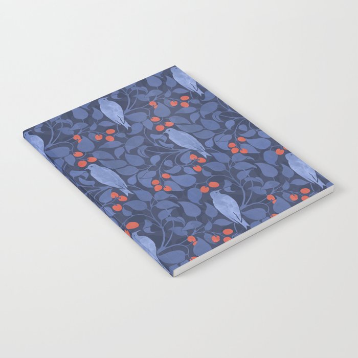 Blue Birds And Red Cherries Blue Notebook Gallery Image 2