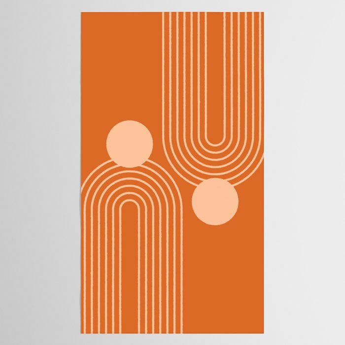 Mid Century Modern Geometric 194 in Orange Shades Tablecloth Gallery Image 2