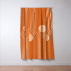 Mid Century Modern Geometric 194 in Orange Shades Window Curtain Gallery Image 3