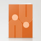 Mid Century Modern Geometric 194 in Orange Shades Stationery Card Gallery Image 2