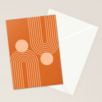 Mid Century Modern Geometric 194 in Orange Shades Stationery Card Gallery Image 2