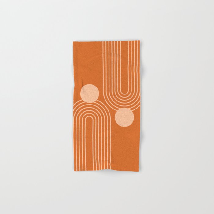 Mid Century Modern Geometric 194 in Orange Shades Bath Towel Gallery Image 1
