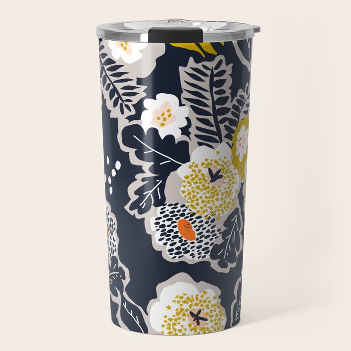 Scandinavian flowers greet you Travel Mug Gallery Image 1