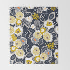 Scandinavian flowers greet you Throw Blanket Gallery Image 2