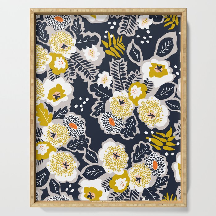 Scandinavian flowers greet you Serving Tray Gallery Image 1
