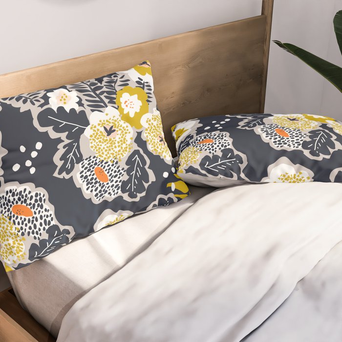 Scandinavian flowers greet you Pillow Sham Gallery Image 2