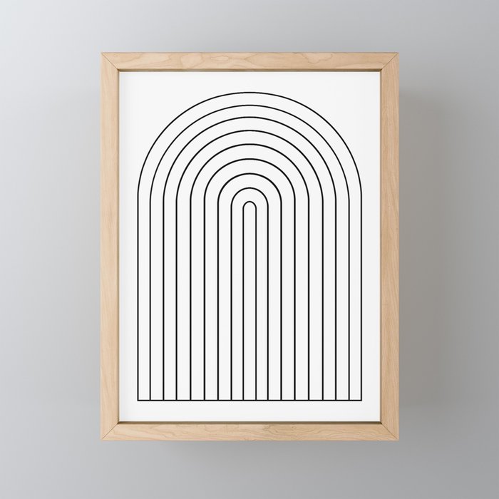 Minimal Arch IV Black and White Modern Geometric Lines Mini Art Print Gallery Image 1