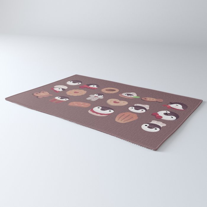 Cookie & cream & penguin - brown  pattern Rug Gallery Image 3