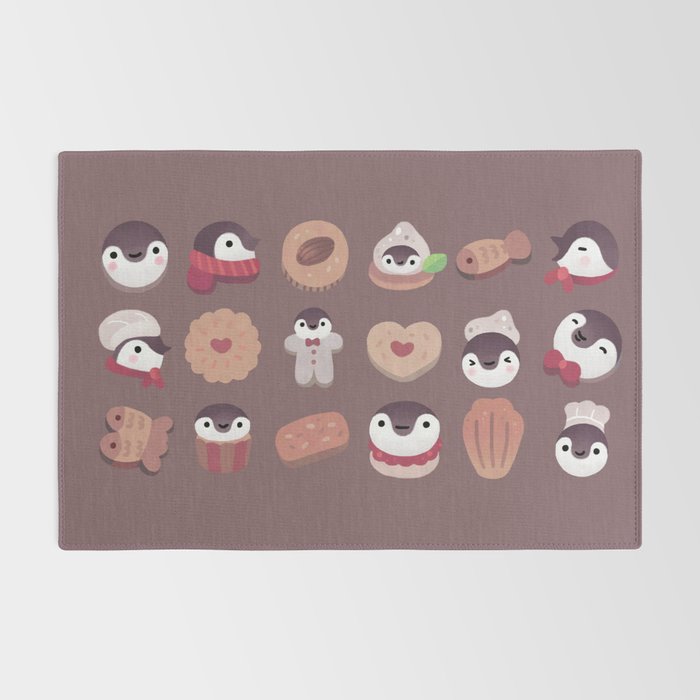 Cookie & cream & penguin - brown  pattern Rug Gallery Image 2