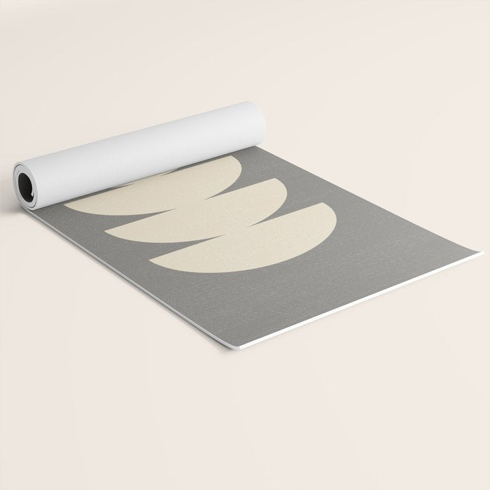 Half Circle 3 - Grey Texture Yoga Mat Gallery Image 2