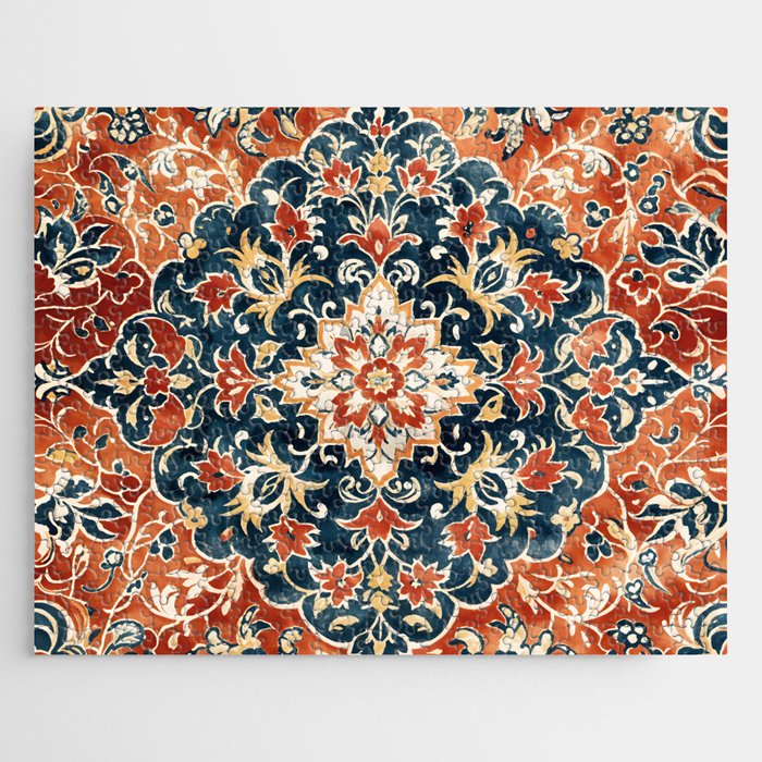 Indigo and Floral Spice Mandala Jigsaw Puzzle Gallery Image 1