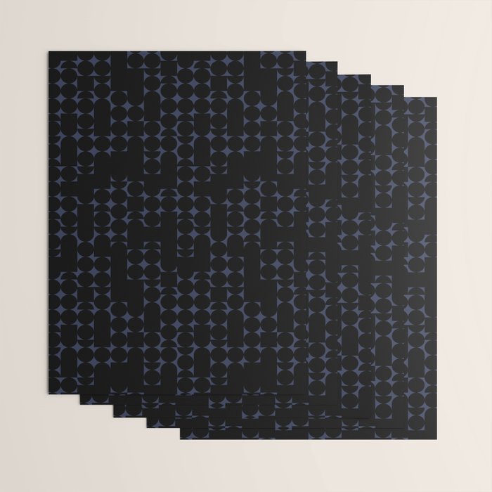 Midcentury modern geometric 01 black Wrapping Paper Gallery Image 3