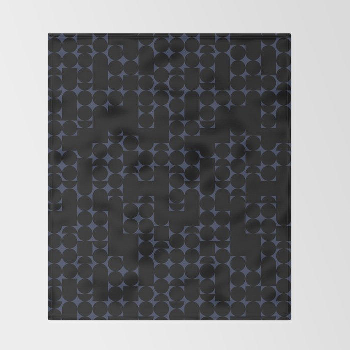 Midcentury modern geometric 01 black Throw Blanket Gallery Image 2