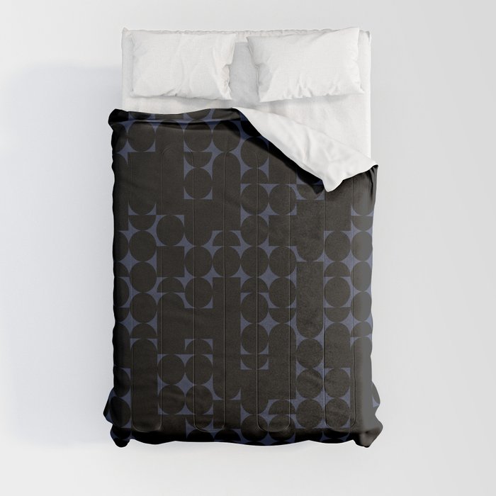 Midcentury modern geometric 01 black Comforter Gallery Image 8