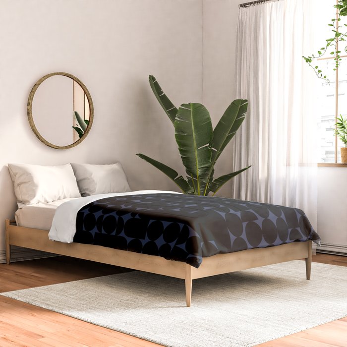 Midcentury modern geometric 01 black Comforter Gallery Image 2