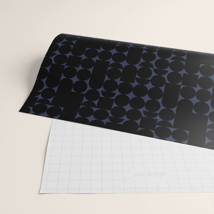 Midcentury modern geometric 01 black Wrapping Paper Gallery Image 2