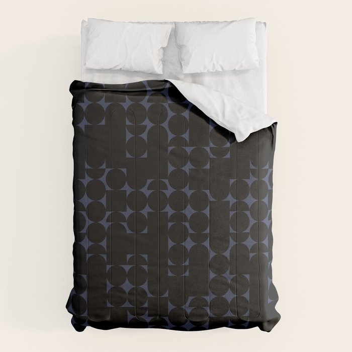 Midcentury modern geometric 01 black Comforter Gallery Image 6