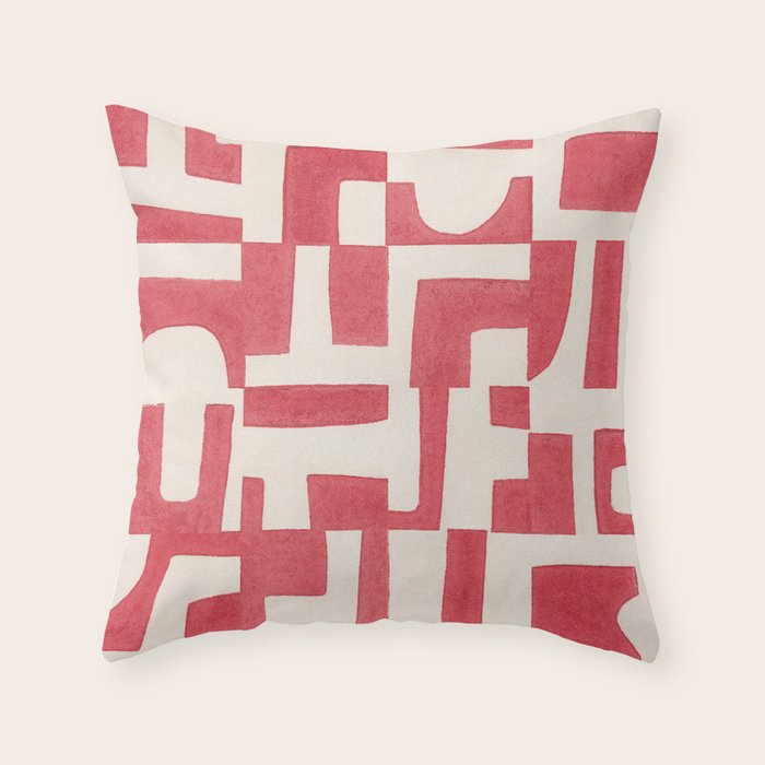 Red Puzzle Throw Pillow Gallery Image 6