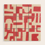 Red Puzzle Wood Wall Art Gallery Image 1
