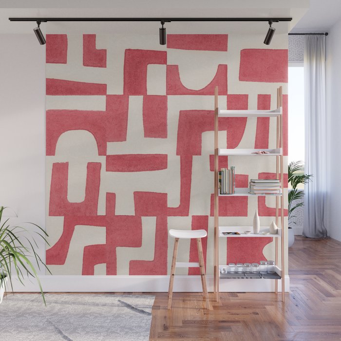 Red Puzzle Wall Mural Gallery Image 1