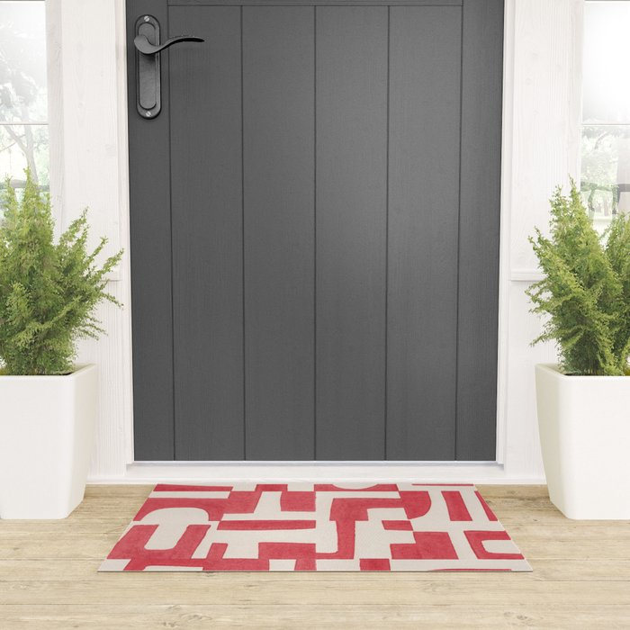 Red Puzzle Welcome Mat Gallery Image 3