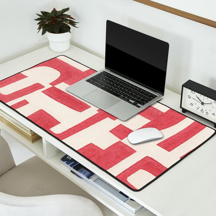 Red Puzzle Desk Mat Gallery Image 2