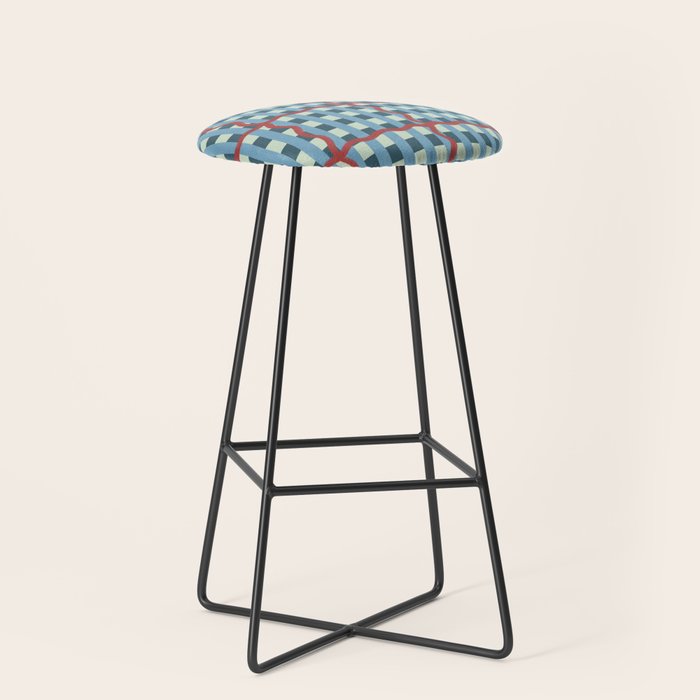 Nautical Rustic Plaid Stool Gallery Image 1