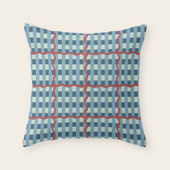 Nautical Rustic Plaid Throw Pillow Gallery Image 6
