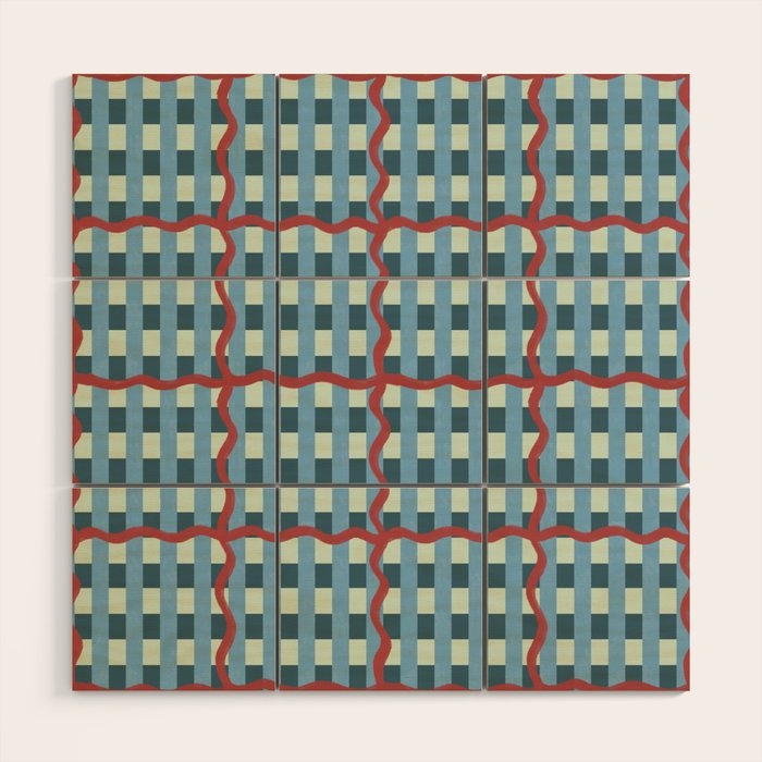 Nautical Rustic Plaid Wood Wall Art Gallery Image 1