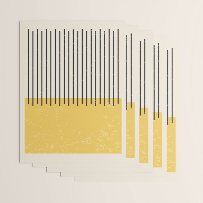 Yellow Lemon Square Stripes Mid Century Modern Minimalist Rothko Inspired Colourfield Stripes Wrapping Paper Gallery Image 3